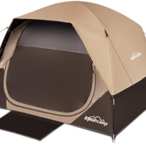 4 Person Blackout Camping Tent, Easy Setup Waterproof Family Dome Tent for Camping with Rainfly, Portable Double Layer Large Family Tent for Outdoor Camping&Hiking