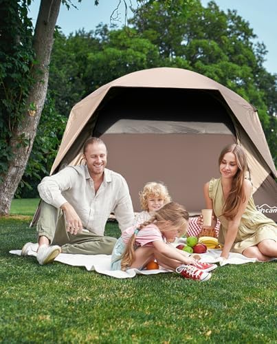 4 Person Blackout Camping Tent, Easy Setup Waterproof Family Dome Tent for Camping with Rainfly, Portable Double Layer Large Family Tent for Outdoor Camping&Hiking - Image 6